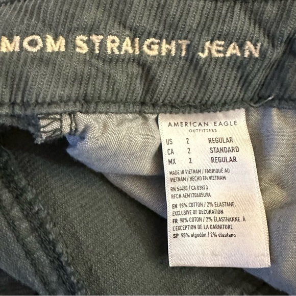 CORDUROY GREEN PANTS - Picture 2 of 3